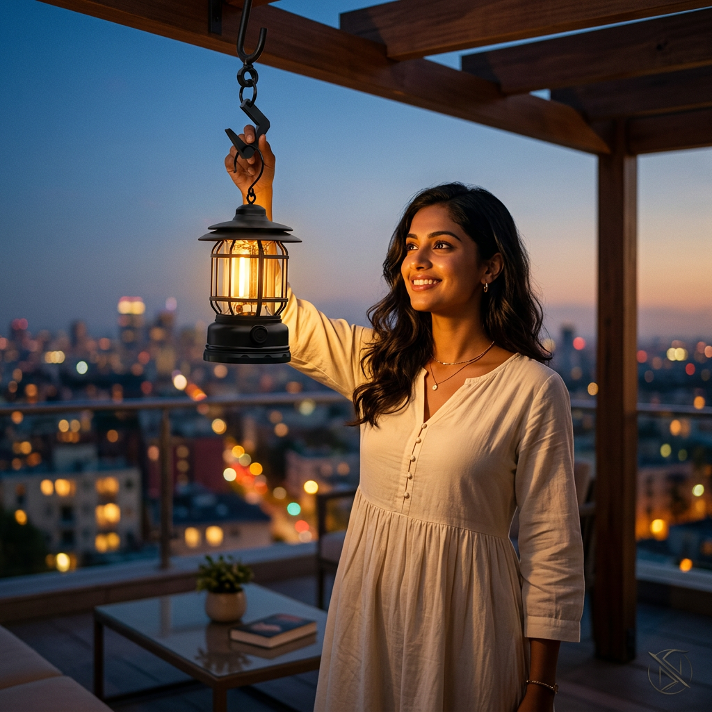 Retro Rechargeable Camping Lantern retro design